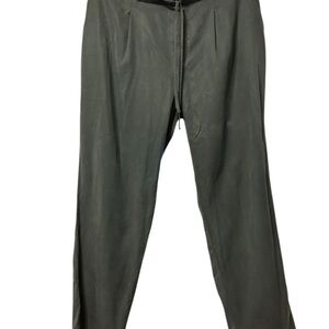 Banana Republic Blue Women's Pleated Trousers Elastic Waist Suede Like Size L